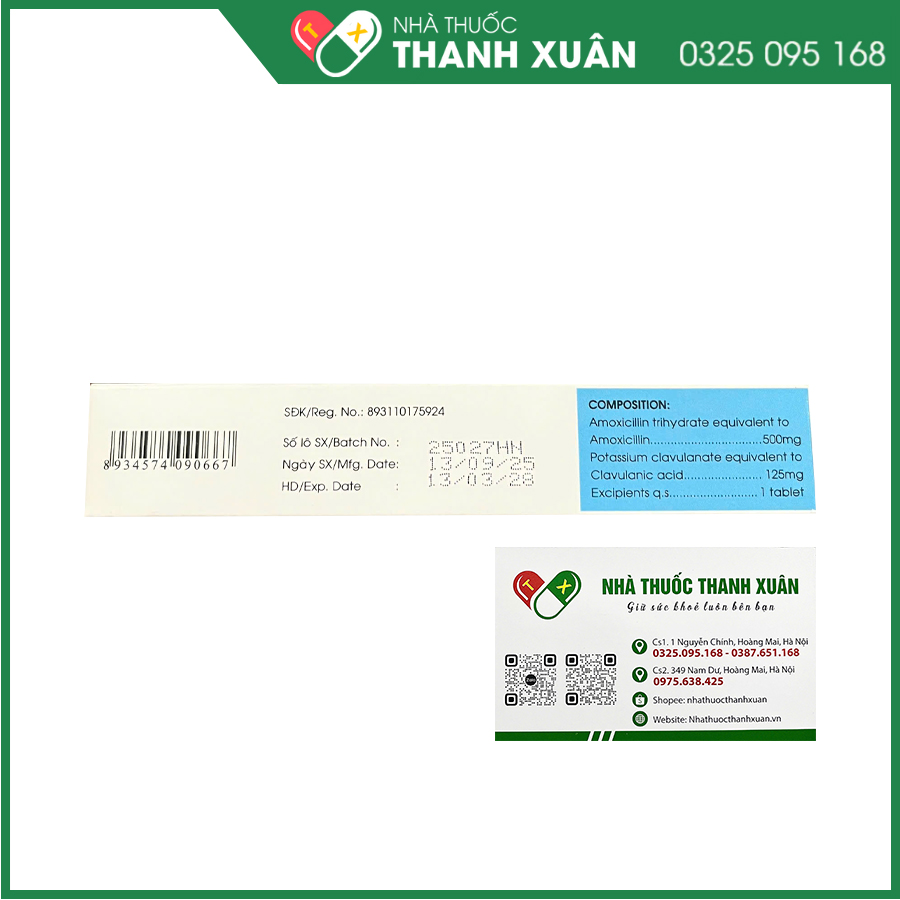 Augbactam 625 thuốc kháng sinh điều trị nhiễm khuẩn hô hấp, tiết niệu, da và mô mềm